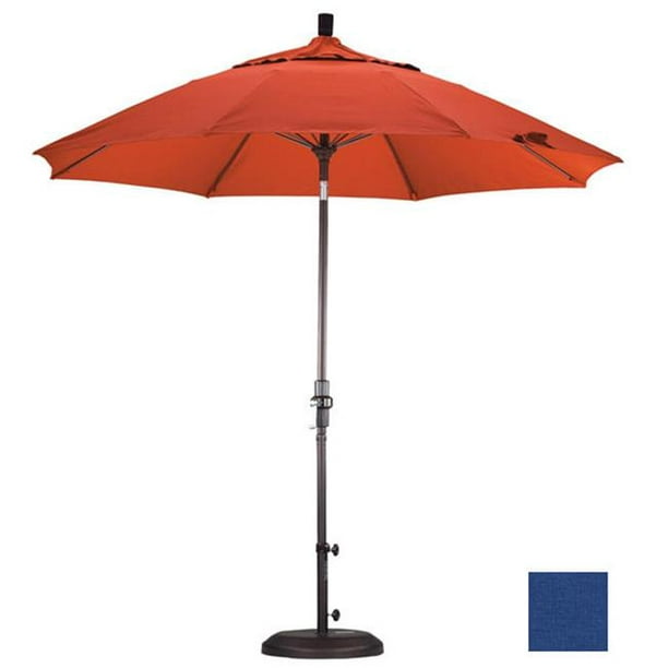 California Umbrella GSCUF908117-SA52 9 Pi. Marché de la Fibre de Verre Parapluie Inclinable - Bronze-Pacifica-Sapphire