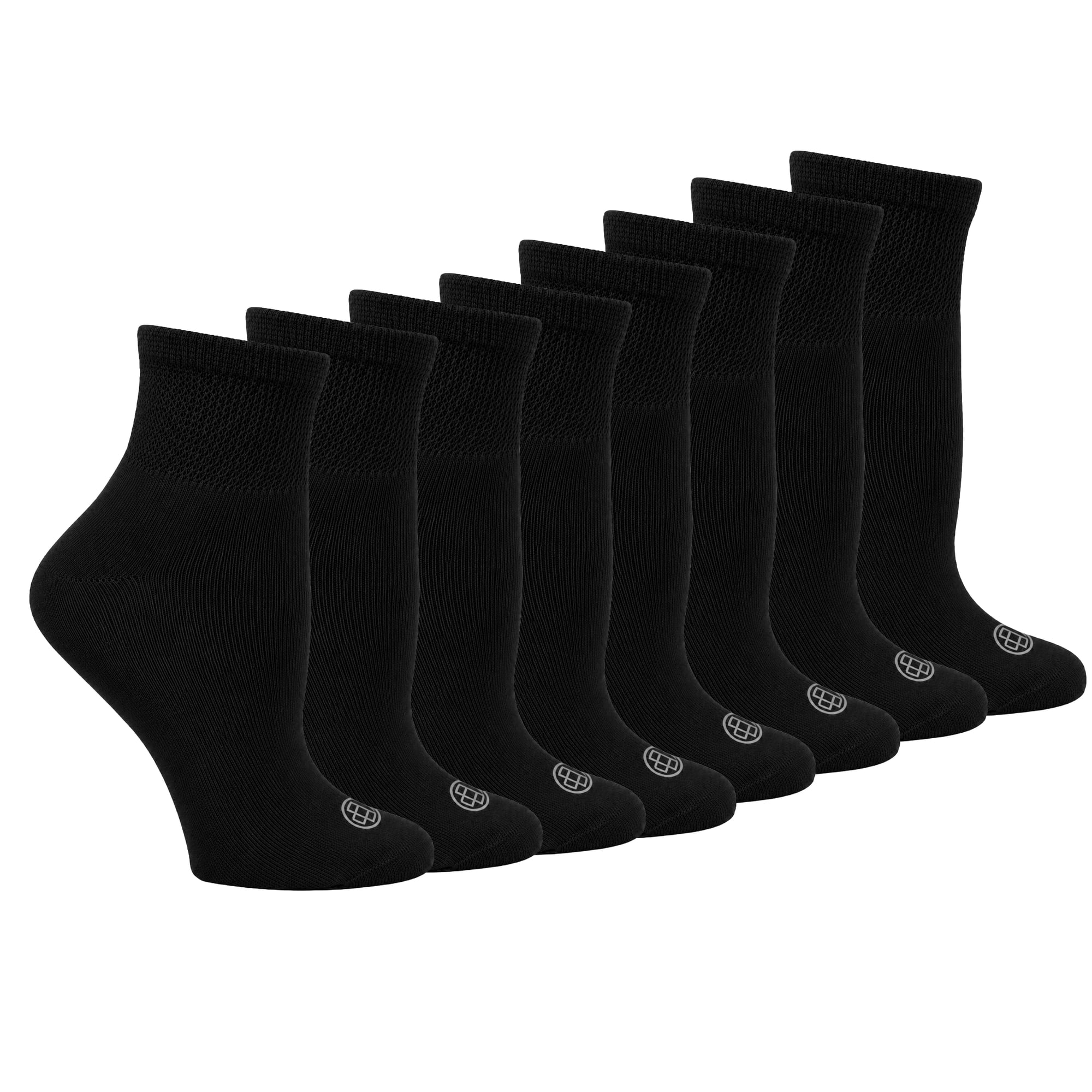 Doctor's Choice Diabetic Full Cushion Quarter Women's Socks, Large, Women's Shoe Size 10-13, 4 Pack