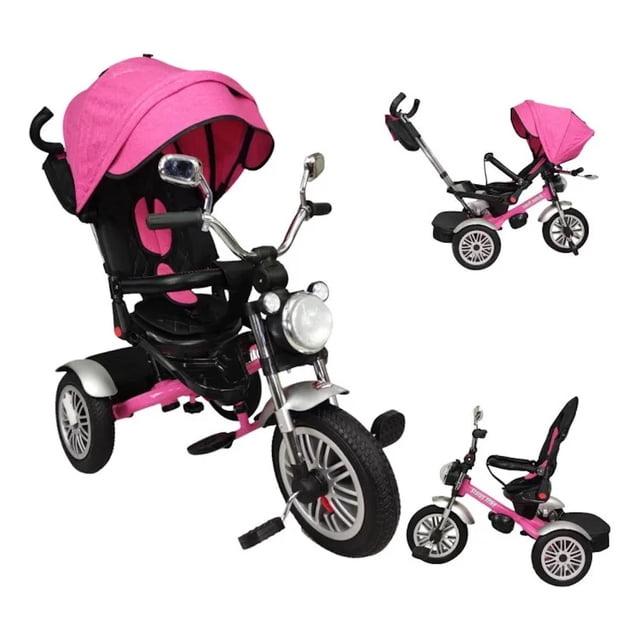 Triciclo para Niños The Baby Shop para bebés, evolutivo Luz y Sonido Rosa - 8 en 1