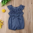 thumbnail image 2 of Arvbitana Baby Girl's Blue Sleeveless Romper Summer Ruffle Layered One Piece Playsuit Jumpsuit, 2 of 8