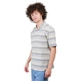 thumbnail image 2 of Brooklyn Cloth Men's Zig Zag Knit Camp Collar Shirt, Short Sleeve, Relaxed Fit, Aqua Gray, Medium, 2 of 4