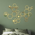 thumbnail image 2 of 6pcs Mirror Wall Stickers, Hexagon Mirror Wall Decal, Decorative Hexagonal Acrylic Wall Sheet, Art DIY Decor, Home Living Room Bedroom Sofa TV Background Wall Decoration, 2 of 5