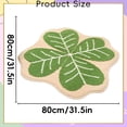 thumbnail image 4 of Flower Shaped Round Rug for Bedroom Living Room, Fluffy Circular Rug Washable Nursery Rug for Room Nonslip Indoor Floor Mat for Entryway, Green Leaves, 31.5x31.5 Inch, 4 of 8
