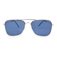 thumbnail image 2 of Concave Curved Metal Vintage Double Bridge Air Force Pilots Sunglasses Rose Gold - Navy, 2 of 4