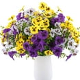 thumbnail image 2 of Rowfad de flores artificiales de Pansy Flowers, 18 paquetes, para decoración exterior, 2 of 9