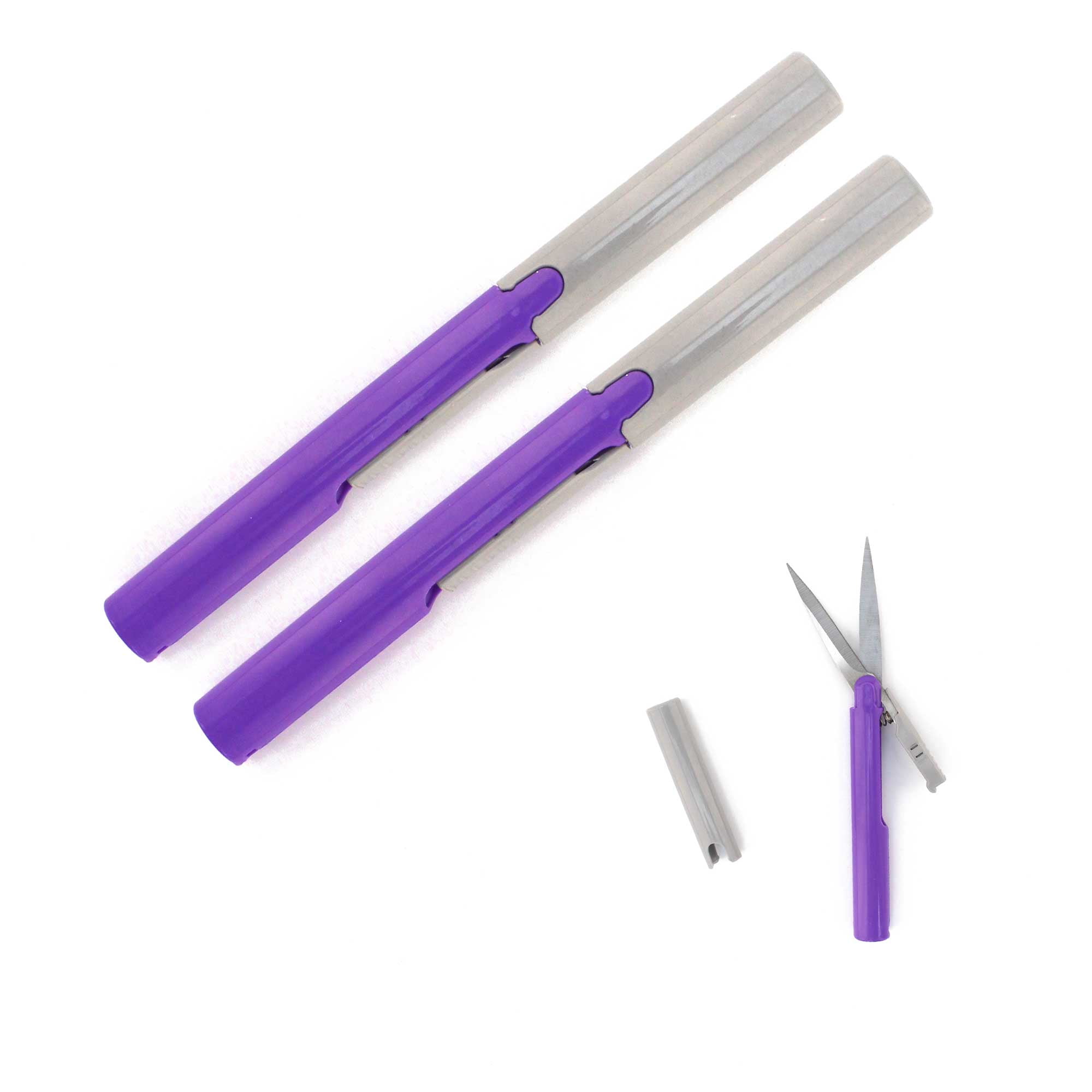Portable PenStyle Pocket Travel Scissors Purple 2 pairs