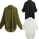 thumbnail image 4 of Camisa de la primavera de las mujeres de la blusa de la gasa de la manga larga Da vuelta-abajo al co Abanopi Negro S, 4 of 7