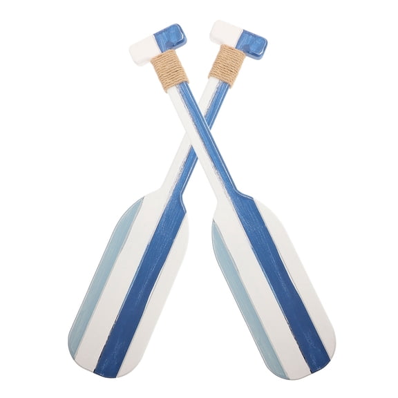 MIPCASE 2Pcs Nautical Wood Oar Wall Decoration Ocean Theme Hanging Pendant Blue