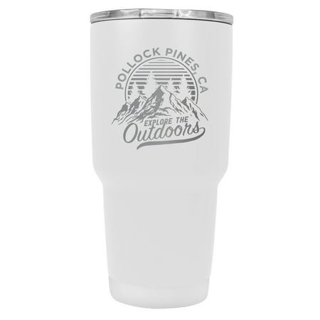 

Pollock Pines California Souvenir Laser Engraved 24 oz Insulated Stainless Steel Tumbler White White.