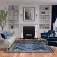 thumbnail image 2 of Gabriella Medallion Blue, Brown, Beige and Ivory Viscose Area Rug 5x8 69657, 2 of 9