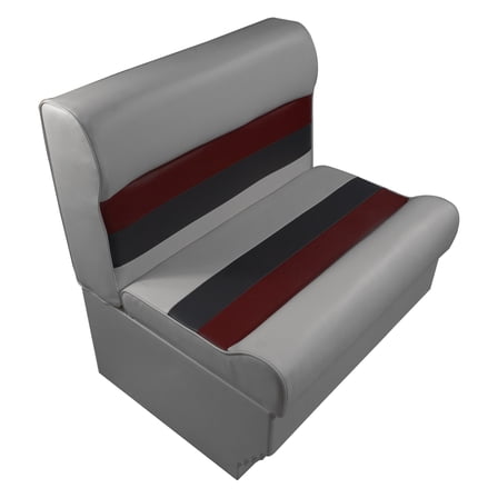 Horizon Manufacturing Premium Series 28" Pontoon Bench Seat Cushion Set W/BASE Gray/Red/Charcoal3000ABEC