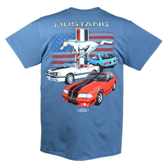 Ford Vintage Fox Body Mustang Flag T-shirt-large