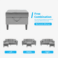 thumbnail image 4 of Mjkone Convertible Sectional Sofa Couch with Storage Ottoman, 4 Pcs Couch Set with Storage Pockets, Sectional Couches for Living Room, 3-Seater +Ottoman +1-Loveseat +1-Seater (Light Gray), 4 of 7
