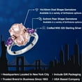 thumbnail image 2 of Gem Stone King 9.92 Ct Oval Peach Nano Morganite Purple Amethyst 925 Sterling Silver 3-Stone Engagement Ring, 2 of 6