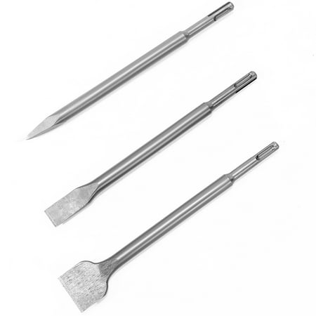 

XtremepowerUS 3-Pieces SDS Chisel Set for Rotary Hammer SDS Bits 10 inch Point Flat Scaling Chisel