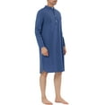 thumbnail image 4 of INSPIRE CHIC Men's Sleepshirt Banded Henley Collar  Shirt Pajamas Nightgown S Navy, 4 of 5