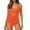 Orange, variant on Women's Swimsuits Cutout High Waisted Bathing Suit Wrap Tie Back 1 Piece Swimsuit
