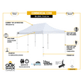 thumbnail image 4 of Quik Shade 10' x 20' Commercial 200 Square Feet of Shade Straight Leg Base Outdoor Pop-Up Canopy, White, 4 of 10