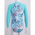 thumbnail image 7 of JanJean Kids Girls One Piece Swimsuits Prints Long Sleeve Bathing Suit Rash Guard Beach Swimwear Mint Green 14, 7 of 7