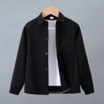 thumbnail image 5 of GiLiling Boys Denim Shirt Long Sleeve Button Shacket Western Shirts Regular Fit Cowboy Casual Lightweight Blouse (Black, B), 5 of 5