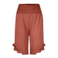 thumbnail image 4 of Women's Bermuda Shorts Knee Length High Waist Plus Size Summer Beach Flowy Wide Leg Short, 4 of 4