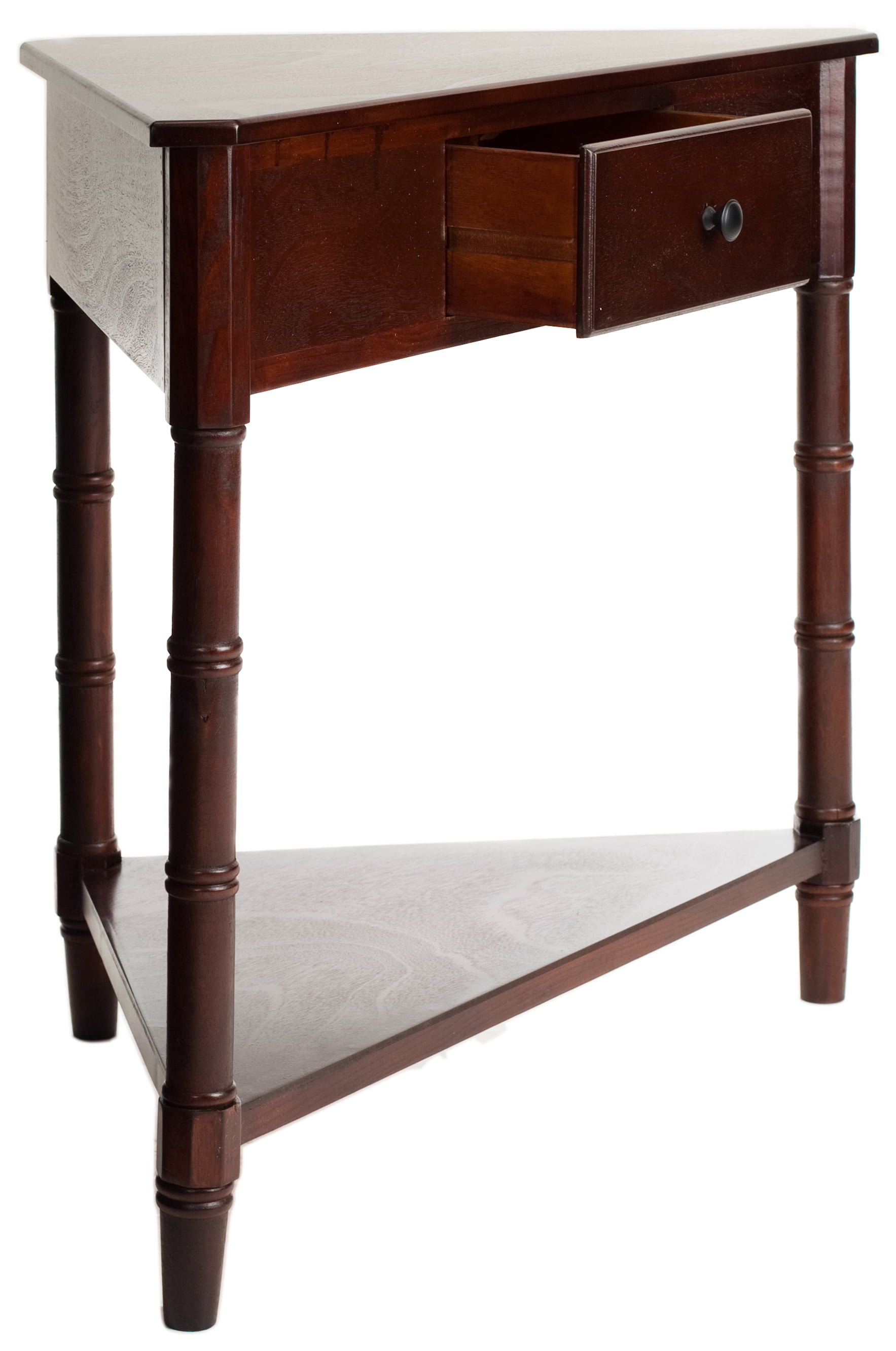 SAFAVIEH Gomez Solid Casual Corner Table With Storage Drawer, Dark Cherry