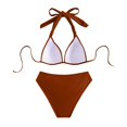thumbnail image 4 of Womens Swimsuits String Triangle Separates Bikini Sets Solid Color Orange Women's Swimwear L, 4 of 5