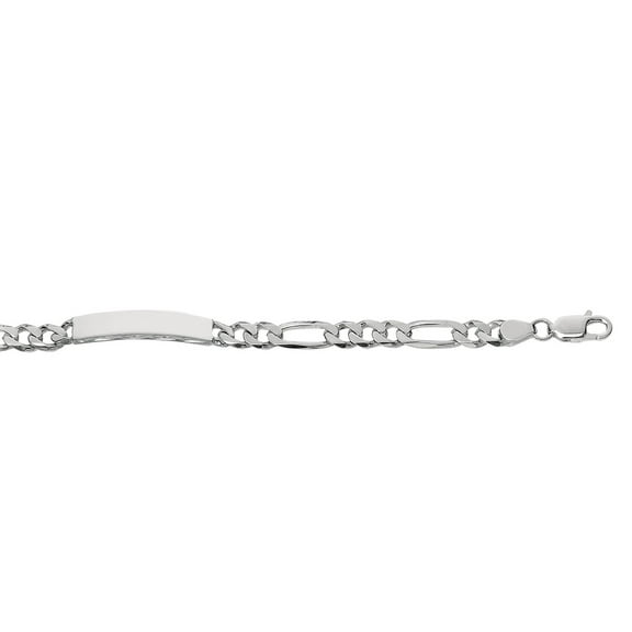 Finejewelers Sterling Silver 8.5 7.35mm bright-cut Figaro Mens Engravable ID Bracelet