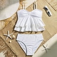 thumbnail image 2 of Wxirdiow Girls Bathing Suit Toddler Swimsuit Girl Two Piece Bathing Suit Ruffle Adjustable Straps Bikini Set Baby Summer Beach Swimwear White Size,10-11 Years, 2 of 7