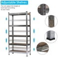 thumbnail image 5 of Tcbosik Heavy Duty Storage Shelf, 5 Tiers Metal Shelving Unit for Garage Workshop, Silver, 5 of 7