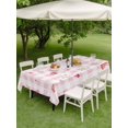 thumbnail image 3 of Outdoor Tablecloth with Umbrella Hole and Zipper, Valentine's Day Rectangle Table Cloth 60x84 Inch Waterproof Tablecloth, Red Love Heart Romantic Pink Buffalo Plaid Picnic Table Cover for Patio, 3 of 7