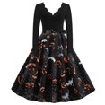 thumbnail image 1 of Vestido Vintage de manga larga para mujer, ropa de noche para ama de casa, fiesta de graduación, Disfraces de Halloween, Disfraces de talla grande con lazo, 1950, 1 of 4