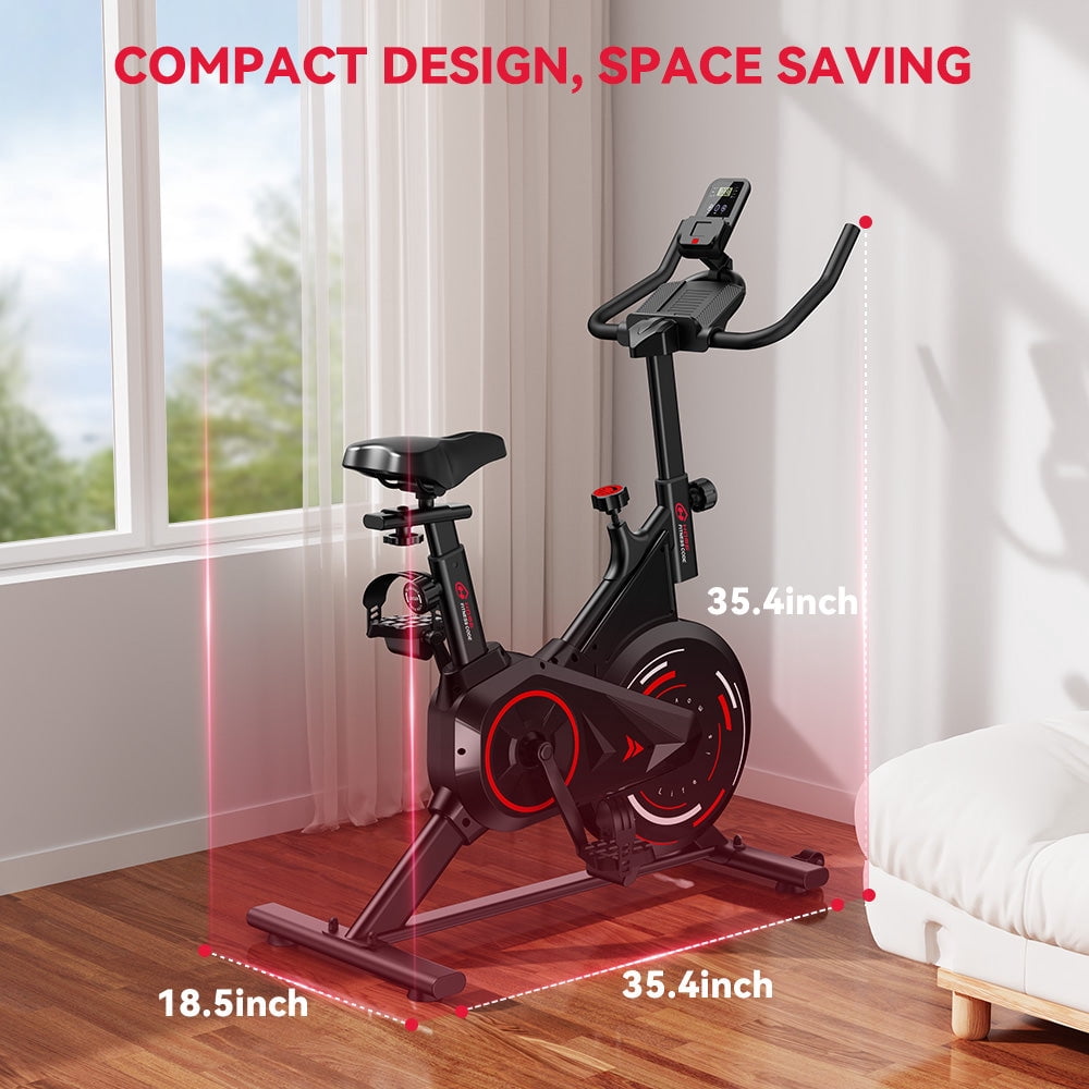 Stationary Exercise Bike, Cycling Bike for Home 265 Lbs Weight Capacity, Comfortable Seat Cushion and LCD Monitor