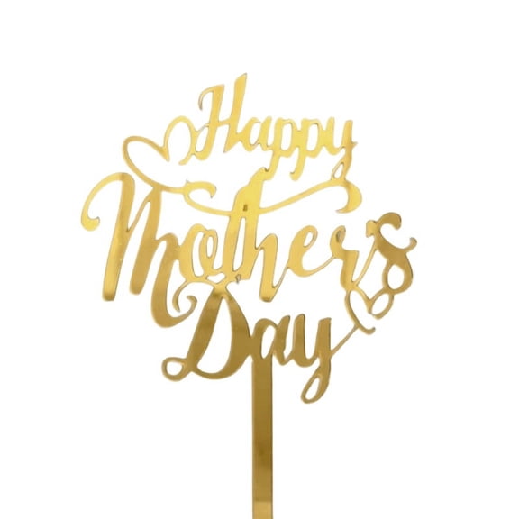 NAMZI 10pcs Happy Mother's Day Cake Topper Mom Letter Cake topper Pink, Decorative Party Cake Decoration for Mother's Day(Gold B)