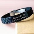 thumbnail image 3 of Funny Yoga Instructor Gifts from Friends - 'Coffee Gives Me My Yoga Instructor Power' Glide lock Clasp Bracelet for Yoga Instructor Graduation, 3 of 4