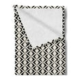 thumbnail image 2 of Abstract Surreal Soft Flannel Fleece Blanket, Simplistic Boho Geometric Abstract Grid Like Diamond Herringbone, Cozy Plush for Indoor and Outdoor Use, 60" x 80", Ivory Charcoal Grey, by Ambesonne, 2 of 5