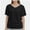 Black, variant on Womens Short Sleeve V Neck Dolman Tops with Side Shirring Loose Fit Shirts