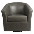 thumbnail image 2 of Pemberly Row 17.5" Bonded Leather Swivel Chair in Gray Finish, 2 of 7