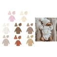 thumbnail image 2 of Essential Newborns Knitwear Set Color Long Sleeve Knit Romper with Protective Hat and Cosy Socks for Infants, 2 of 8