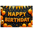 thumbnail image 2 of Sparkling Orange Happy Birthday Banner Backdrop Background Party Decoration Supplies for Birthday Party Photography Props Celebration Decorations, 2 of 7