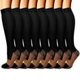 thumbnail image 1 of Women's Compression Socks Set - 8 Pairs Athletic High Cut Sports and Yoga Socks Supportive Pressure Design for Running and Fitness, 1 of 2