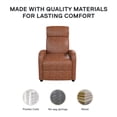 thumbnail image 6 of DHP Bobby Pushback Recliner Chair, Camel Faux Leather, 6 of 18