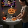 thumbnail image 2 of Halloween Pumpkin Hand Towel, Absorbent Soft Kitchen Dish Towel, Fun Halloween Decor Hanging for Drying Cleaning Cooking, 8"X8.66", 2 of 6