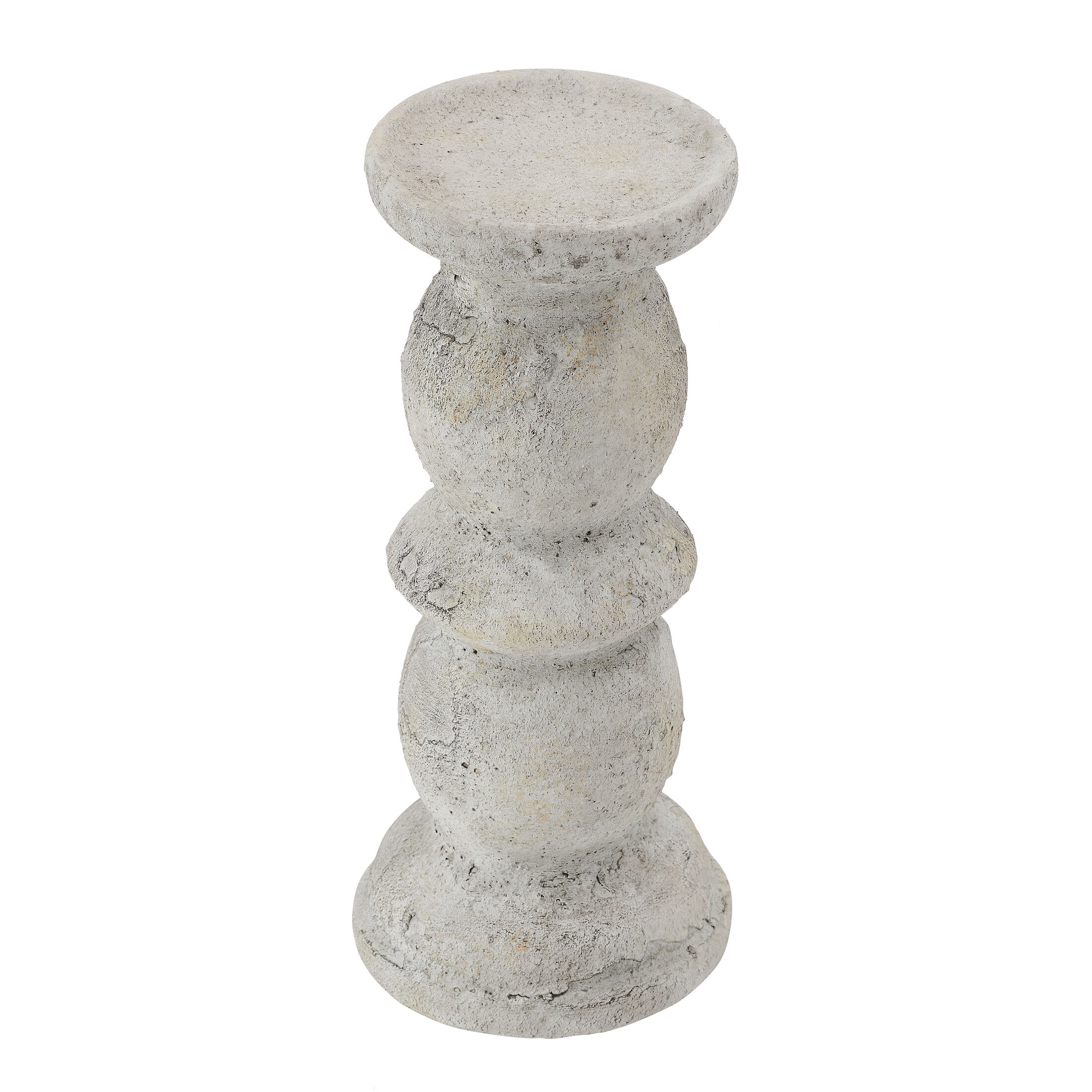 Elements 11.81 inch Textured Ceramic Candle Holder, White
