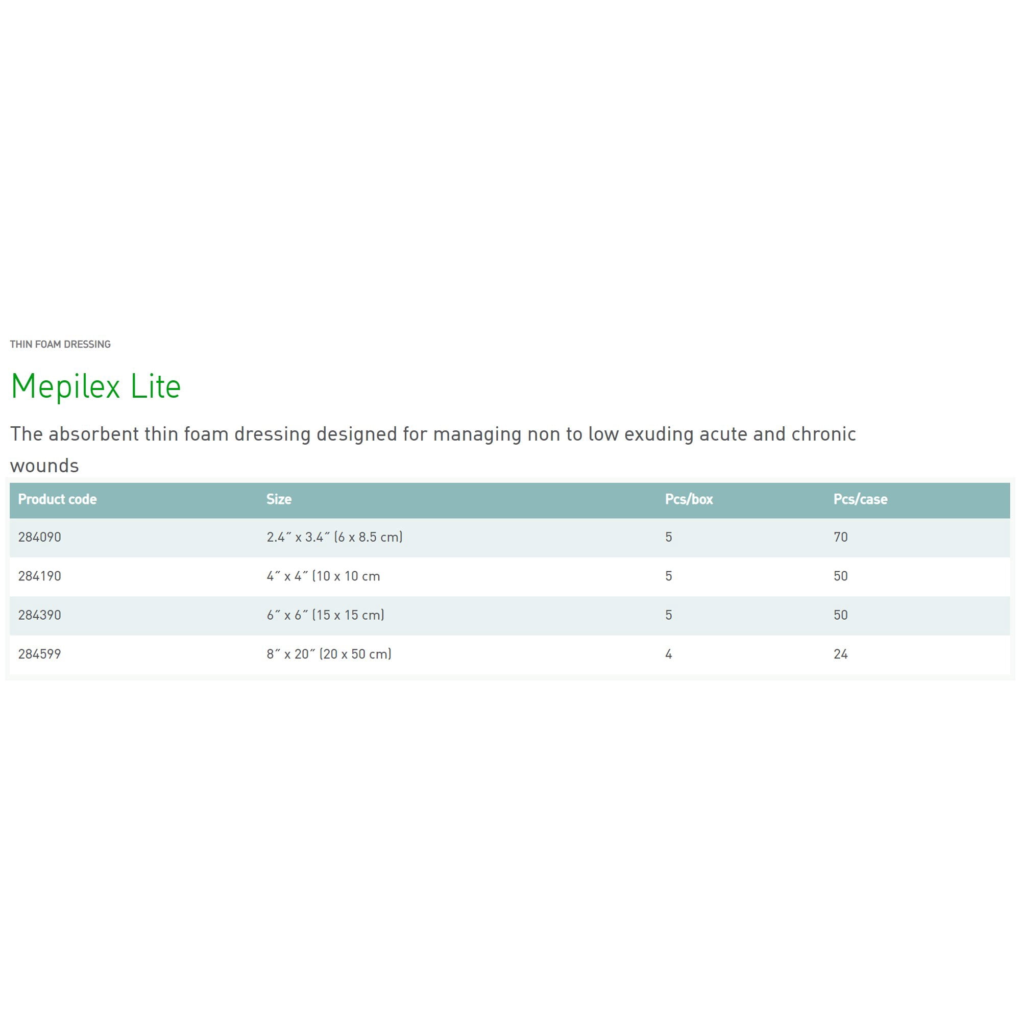 Molnlycke Health Care Us Mepilex Lite Waterproof First Aid Gauze Pads Box Set, 6" x 6", 5 Count