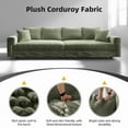 thumbnail image 6 of Timbernest 102.4" Sectional Sofa Cloud Couch, U-Shaped Corduroy Sofa for Living Room (Green, 4 Seater with 2 Ottoman), 6 of 10