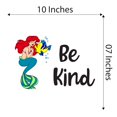 thumbnail image 4 of BE KIND Mermaid Kissing Under Water Sea Creatures Crab Octopus Fish Seahorse Clam Shellfish Kelp Queen Sweet Dreams Bedtime Unicorn Holiday Decorating Wall Decal Sticker - Size: 10 In X 7 In, 4 of 5