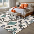 thumbnail image 4 of Vintage Blue Floral Washable Area Rug 5 x 8 ft Farmhouse Indian Flower , Soft Non Slip Rugs Stain Repellent Indoor Felt Carpet for Living Dining Room Bedroom Home Office, 4 of 9