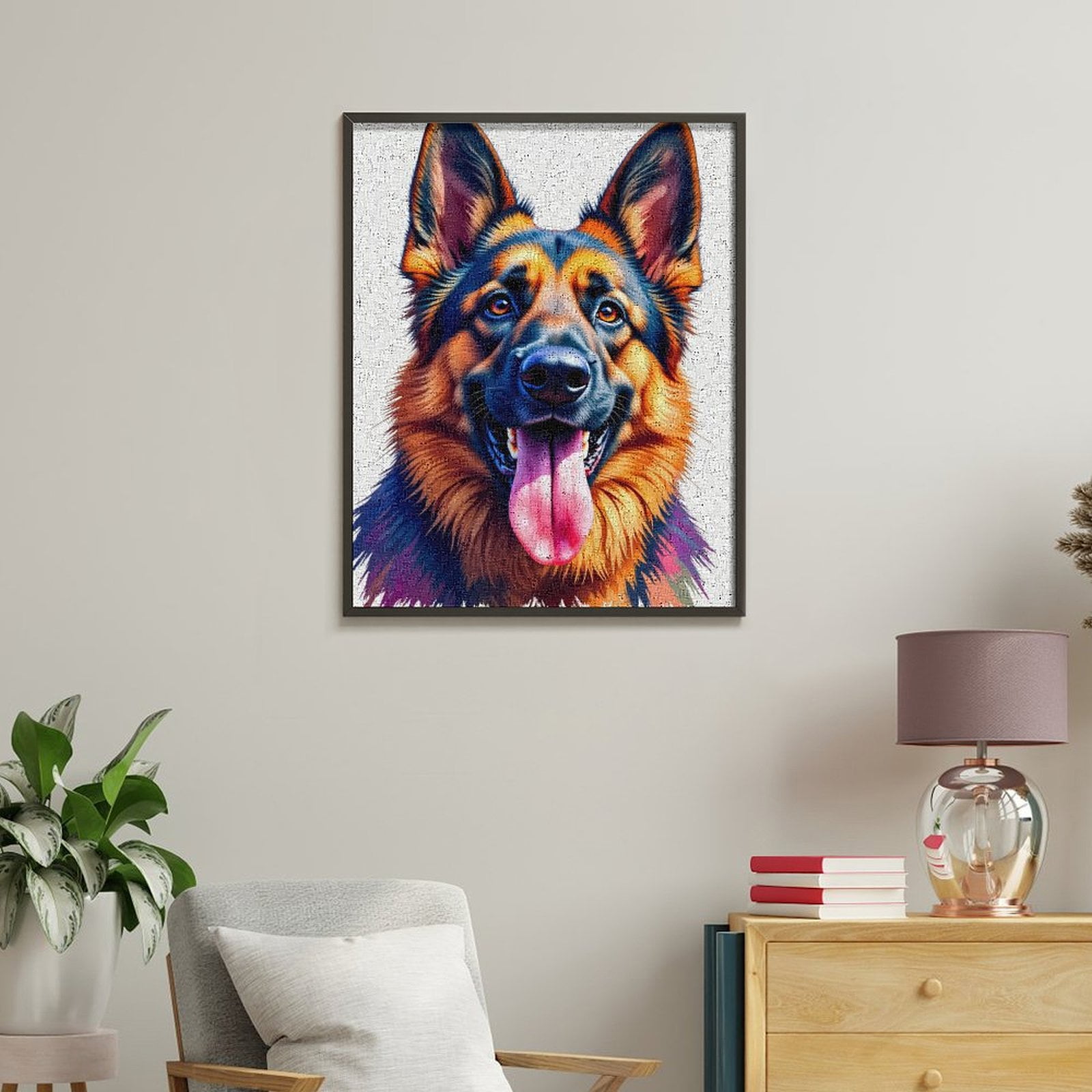 Paint By Numbers Kit for Adults Beginner - DIY Dog Portrait Vibrant Colors Art Canvas Painting Kits for Adults, Frameless Paint By Number for Adults for Home Wall Decor 16x20 Inch