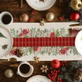 thumbnail image 2 of Christmas Winter Cotton Linen Table Runner for Dining Kitchen, Green Leaves Red Vintage Buffalo Plaid Wedding Outdoor Party Tablerunners Decoration, Dresser Scarf Coffee Tablecloth Runners 13"x120", 2 of 9